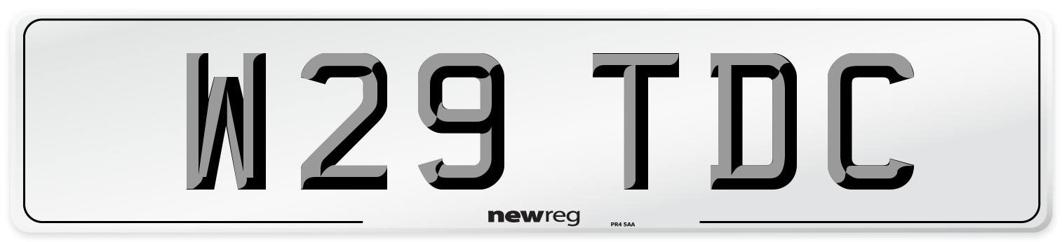 W29 TDC Number Plate from New Reg